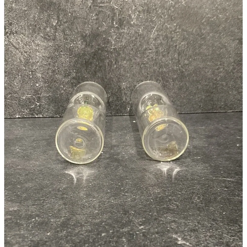 2 Hand Blown Glass Shot Glasses 3-D Glass Yellow Grapes Vintage